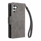 For Samsung Galaxy S25 5G Rivet Buckle 9 Cards Three Fold Leather Phone Case(Grey) - 3