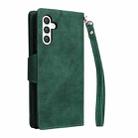 For Samsung Galaxy S25+ 5G Rivet Buckle 9 Cards Three Fold Leather Phone Case(Green) - 3