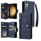 For Samsung Galaxy S25+ 5G Rivet Buckle 9 Cards Three Fold Leather Phone Case(Blue) - 1