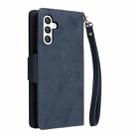 For Samsung Galaxy S25+ 5G Rivet Buckle 9 Cards Three Fold Leather Phone Case(Blue) - 3