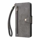 For Samsung Galaxy S25+ 5G Rivet Buckle 9 Cards Three Fold Leather Phone Case(Grey) - 2