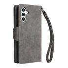 For Samsung Galaxy S25+ 5G Rivet Buckle 9 Cards Three Fold Leather Phone Case(Grey) - 3