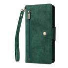 For Samsung Galaxy S25 Ultra 5G Rivet Buckle 9 Cards Three Fold Leather Phone Case(Green) - 2