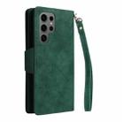 For Samsung Galaxy S25 Ultra 5G Rivet Buckle 9 Cards Three Fold Leather Phone Case(Green) - 3