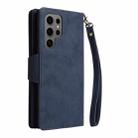 For Samsung Galaxy S25 Ultra 5G Rivet Buckle 9 Cards Three Fold Leather Phone Case(Blue) - 3