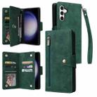 For Samsung Galaxy S25 FE 5G Rivet Buckle 9 Cards Three Fold Leather Phone Case(Green) - 1