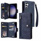 For Samsung Galaxy S25 FE 5G Rivet Buckle 9 Cards Three Fold Leather Phone Case(Blue) - 1
