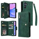 For Samsung Galaxy A16 5G Rivet Buckle 9 Cards Three Fold Leather Phone Case(Green) - 1