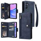 For Samsung Galaxy A16 5G Rivet Buckle 9 Cards Three Fold Leather Phone Case(Blue) - 1