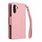 For Samsung Galaxy A36 5G Rivet Buckle 9 Cards Three Fold Leather Phone Case(Rose Gold) - 3