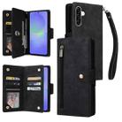 For Samsung Galaxy A36 5G Rivet Buckle 9 Cards Three Fold Leather Phone Case(Black) - 1