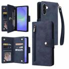 For Samsung Galaxy A36 5G Rivet Buckle 9 Cards Three Fold Leather Phone Case(Blue) - 1