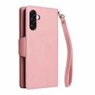 For Samsung Galaxy A56 5G Rivet Buckle 9 Cards Three Fold Leather Phone Case(Rose Gold) - 3