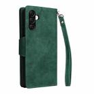 For Samsung Galaxy A56 5G Rivet Buckle 9 Cards Three Fold Leather Phone Case(Green) - 3