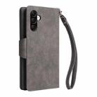 For Samsung Galaxy A56 5G Rivet Buckle 9 Cards Three Fold Leather Phone Case(Grey) - 3