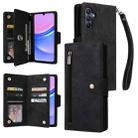 For Samsung Galaxy A26 5G Rivet Buckle 9 Cards Three Fold Leather Phone Case(Black) - 1