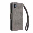 For Samsung Galaxy A07 4G / 5G Rivet Buckle 9 Cards Three Fold Leather Phone Case(Grey) - 3