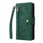 For Redmi Note 12 4G Rivet Buckle 9 Cards Three Fold Leather Phone Case(Green) - 2