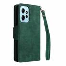 For Redmi Note 12 4G Rivet Buckle 9 Cards Three Fold Leather Phone Case(Green) - 3