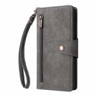 For Redmi Note 12 4G Rivet Buckle 9 Cards Three Fold Leather Phone Case(Grey) - 2