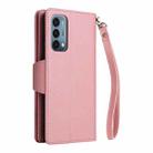 For OnePlus Nord 200 5G Rivet Buckle 9 Cards Three Fold Leather Phone Case(Rose Gold) - 3