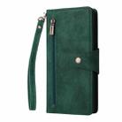 For OnePlus Nord 200 5G Rivet Buckle 9 Cards Three Fold Leather Phone Case(Green) - 2