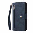 For OnePlus Nord 200 5G Rivet Buckle 9 Cards Three Fold Leather Phone Case(Blue) - 2