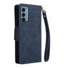 For OnePlus Nord 200 5G Rivet Buckle 9 Cards Three Fold Leather Phone Case(Blue) - 3