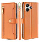 For Redmi 13 4G Sheep Texture Cross-body Zipper Wallet Leather Phone Case(Orange) - 1