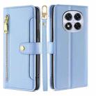 For Redmi Note 14 Pro 5G Sheep Texture Cross-body Zipper Wallet Leather Phone Case(Blue) - 1