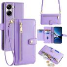 For Redmi Turbo 4 Sheep Texture Cross-body Zipper Wallet Leather Phone Case(Purple) - 1