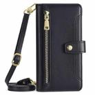 For Redmi Note 14 4G 164.84mm Sheep Texture Cross-body Zipper Wallet Leather Phone Case(Black) - 2