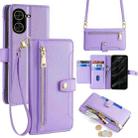 For Redmi A5 4G 171.7mm Sheep Texture Cross-body Zipper Wallet Leather Phone Case(Purple) - 1