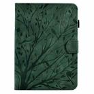 For Amazon Kindle Paperwhite 12th 2024 Fortune Tree Pressure Flower Smart Leather Tablet Case(Green) - 2