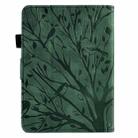 For Amazon Kindle Paperwhite 12th 2024 Fortune Tree Pressure Flower Smart Leather Tablet Case(Green) - 3