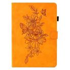 For Amazon Kindle Paperwhite 12th 2024 Peony Butterfly Embossed Leather Smart Tablet Case(Khaki) - 2