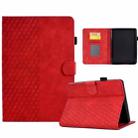 For Amazon Kindle PaperWhite 12th Gen 2024 Rhombus Embossed Leather Smart Tablet Case(Red) - 1