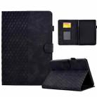 For Amazon Kindle PaperWhite 12th Gen 2024 Rhombus Embossed Leather Smart Tablet Case(Black) - 1