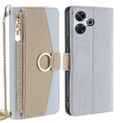 For Redmi 13 4G Crossbody Litchi Texture Leather Phone Case(Blue) - 1