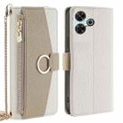 For Redmi 13 4G Crossbody Litchi Texture Leather Phone Case(White) - 1