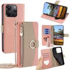 For Redmi Note 14 4G 164.84mm Crossbody Litchi Texture Leather Phone Case(Pink) - 1