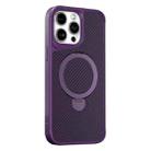 For iPhone 13 Pro Max Carbon Fiber Texture 360 MagSafe Holder Phone Case(Purple) - 1