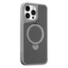 For iPhone 13 Pro Max Carbon Fiber Texture 360 MagSafe Holder Phone Case(Titanium Gray) - 1