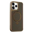 For iPhone 11 Pro Carbon Fiber Texture 360 MagSafe Holder Phone Case(Desert Gold) - 1