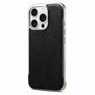 For iPhone 16 Pro Max Denior MagSafe Genuine Leather Calf Texture  Phone Case(Black) - 1