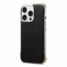 For iPhone 14 Pro Denior MagSafe Genuine Leather Calf Texture  Phone Case(Black) - 1