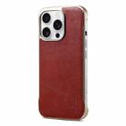 For iPhone 14 Pro Max Denior MagSafe Genuine Leather Calf Texture  Phone Case(Red) - 1