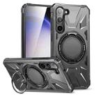 For Samsung Galaxy S25+ 5G MagSafe Magnetic Shockproof Phone Case with Ring Holder(Dark Grey) - 1
