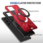 For Samsung Galaxy S25 Ultra 5G MagSafe Magnetic Shockproof Phone Case with Ring Holder(Red) - 3