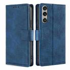 For Sony Xperia 1 VI Skin Feel Crocodile Magnetic Clasp Leather Phone Case(Blue) - 1